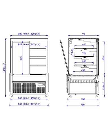 VITRINE RÉFRIGÉRÉE NERO 1.4