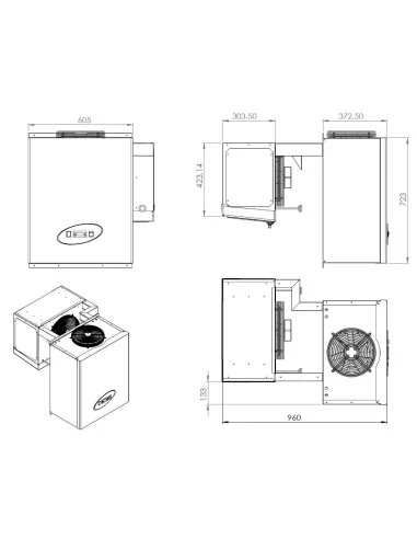 UNITÉ DE RÉFROIDISSEMENT TYPE NEGATIF 9,1-13 M3