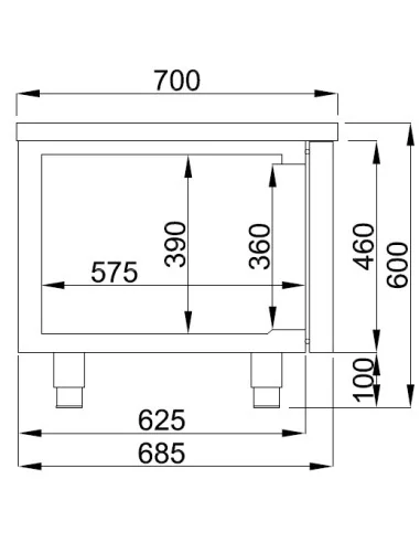 TABLE RÉFRIGÉRÉE 600 HAUTE 4 PORTES