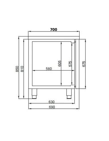 700 TABLE RÉFRIGÉRÉE 2 PORTES EXCL. MOTEUR