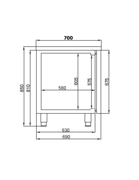 700 TABLE RÉFRIGÉRÉE 3 PORTES EXCL. MOTEUR