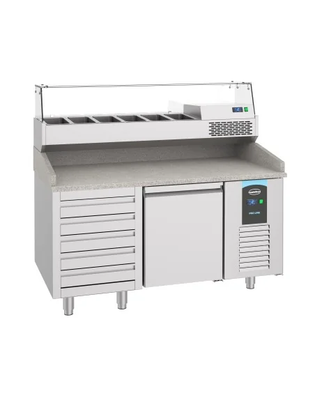 TABLE PRÉP POUR PIZZA 1 PORTE 5 TIROIRS