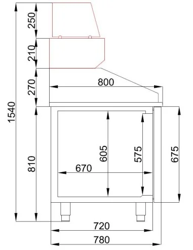 TABLE PRÉP POUR PIZZA 1 PORTE 5 TIROIRS