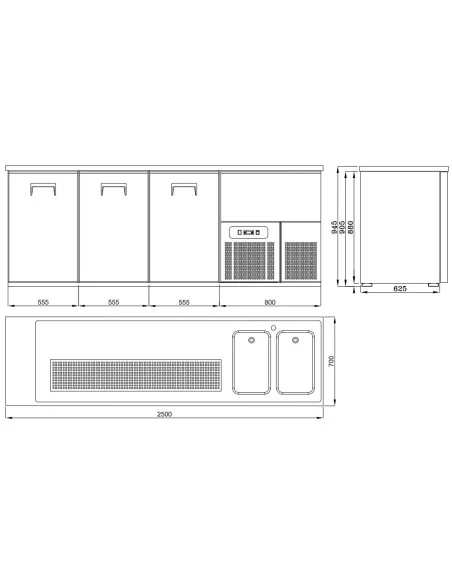REFROIDISSEUR DE BIÈRE 3 PORTES 2R