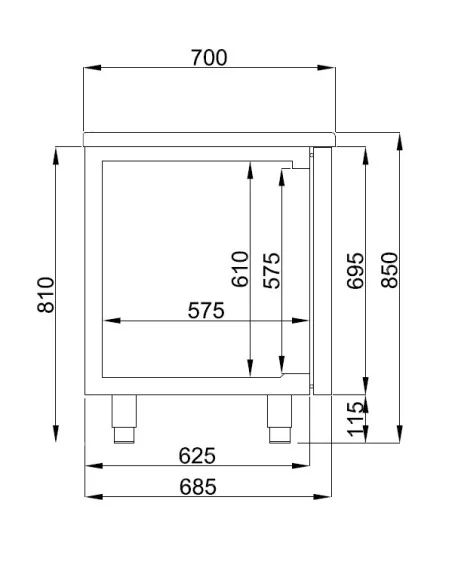 700 TABLE RÉFRIGÉRÉE 6 TIROIRS MONOBLOCK ENERGY LINE