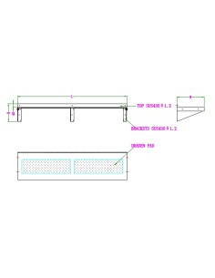 300 ÉTAGÈRE MURALES EN INOX 1200 INCL. CONSOLES 2