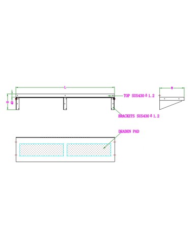 400 ÉTAGÈRE MURALES EN INOX 1500 INCL. CONSOLES