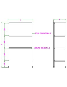 ÉTAGÈRES 4 LEVELS DÉMONTABLE 900 2