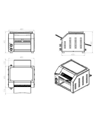 GRILLE-PAIN À CONVOYEUR