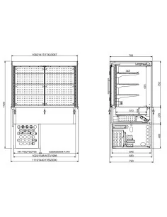 DROP-IN VITRINE CUBIQUE RÉFRIGÉRÉE - FERMÉ 4/1 2