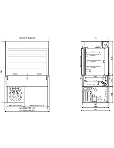 DROP-IN VITRINE CUBIQUE RÉFRIGÉRÉE - LAMES 4/1