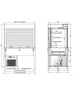 DROP-IN VITRINE CUBIQUE RÉFRIGÉRÉE MODELE MURAL - LAMES 4/1 2