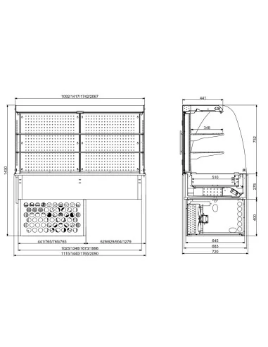 DROP-IN VITRINE COURBEE RÉFRIGÉRÉE - FERMÉ 4/1