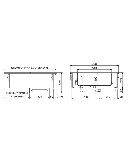 DROP-IN BAIN-MARIE 2/1 - REMPLISSAGE D’EAU AUTOMATIQUE