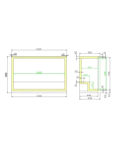 ARRIÈRE BAR RÉFRIGÉRÉE NOIR 3 PORTES