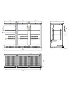 ARRIÈRE BAR RÉFRIGÉRÉE NOIR 3 PORTES 2