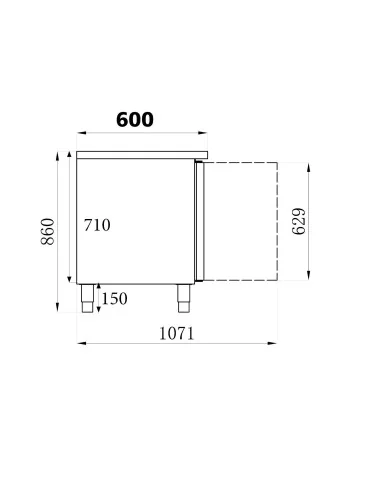 600 TABLE RÉFRIGÉRÉE 2 PORTES