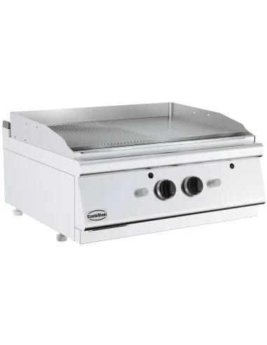 BASE 700 PLAQUE GRILLE À GAZ CHROME/RAINURÉES