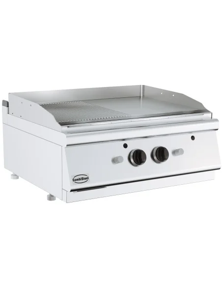 BASE 700 PLAQUE GRILLE À GAZ CHROME/RAINURÉES