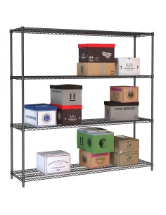 ÉTAGÈRES 4 LEVELS 1800 NOIR DÉMONTABLE 2