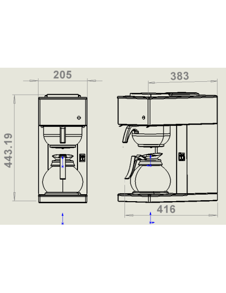 MACHINE DE CAFÉ INCL. 1 CARAFE EN VERRE 1.8L