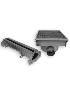 DRAIN INOX 300X265 AVEC 2 SORTIES POUR GOUTTIÈRE À FENTE 2