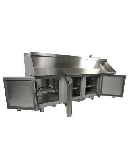 TABLE RÉFRIGÉRÉE 3 PORTES AVEC BAR À COCKTAILS