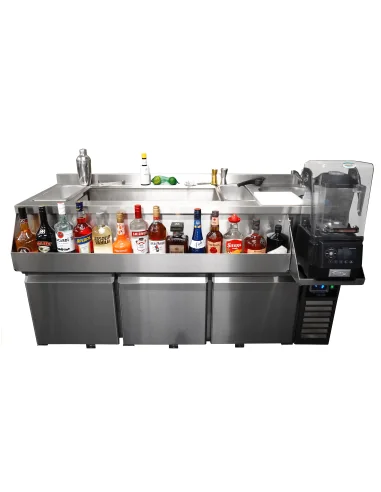 TABLE RÉFRIGÉRÉE 3 PORTES AVEC BAR À COCKTAILS