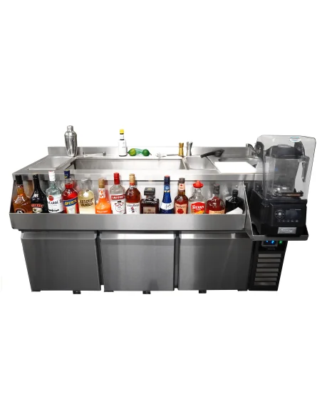 TABLE RÉFRIGÉRÉE 3 PORTES AVEC BAR À COCKTAILS