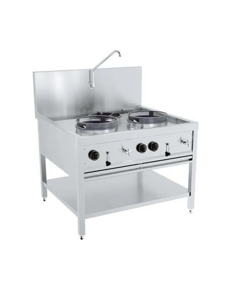TABLE WOK À GAZ 2X17KW + 1X9KW