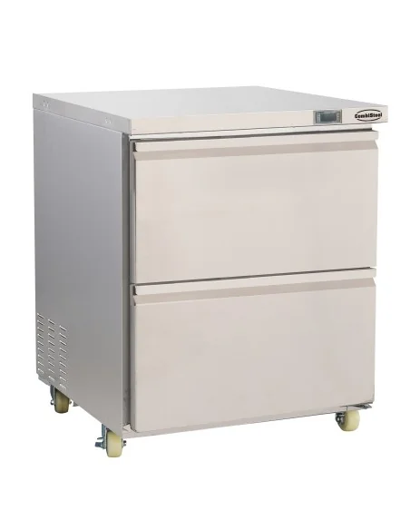 RÉFRIGÉRATEUR/CONGÉLATEUR EN ACIER INOX COMMUTABLE 2 TIROIR