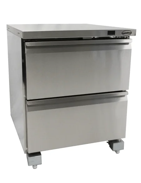 RÉFRIGÉRATEUR/CONGÉLATEUR EN ACIER INOX COMMUTABLE 2 TIROIR