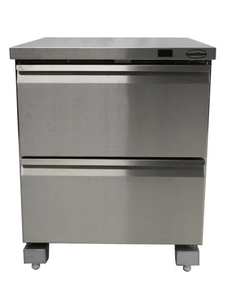 RÉFRIGÉRATEUR/CONGÉLATEUR EN ACIER INOX COMMUTABLE 2 TIROIR