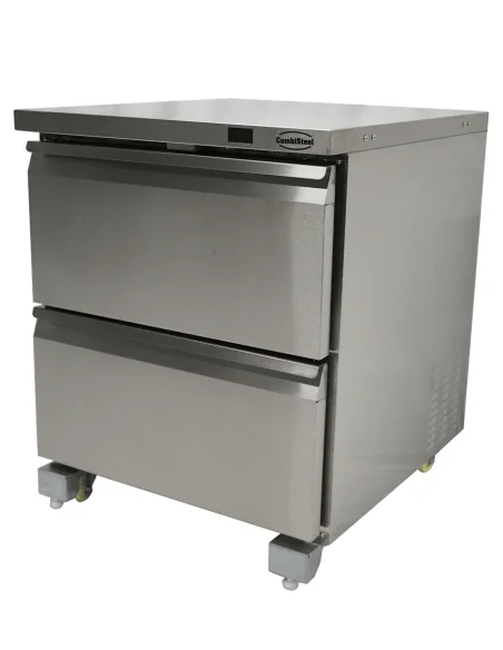 RÉFRIGÉRATEUR/CONGÉLATEUR EN ACIER INOX COMMUTABLE 2 TIROIR