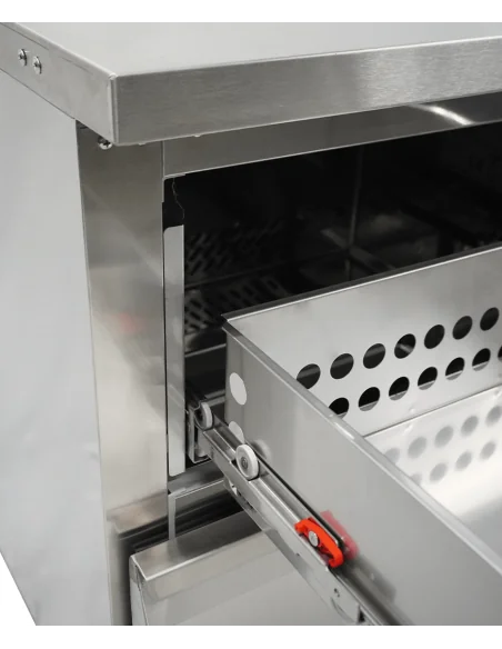 RÉFRIGÉRATEUR/CONGÉLATEUR EN ACIER INOX COMMUTABLE 2 TIROIR