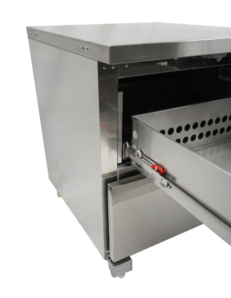 RÉFRIGÉRATEUR/CONGÉLATEUR EN ACIER INOX COMMUTABLE 2 TIROIR