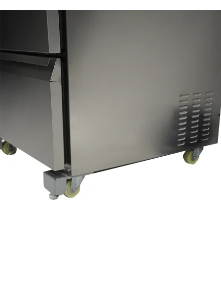 RÉFRIGÉRATEUR/CONGÉLATEUR EN ACIER INOX COMMUTABLE 2 TIROIR