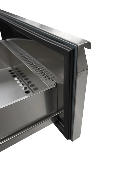 RÉFRIGÉRATEUR/CONGÉLATEUR EN ACIER INOX COMMUTABLE 2 TIROIR