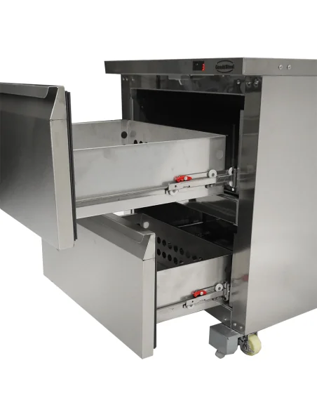 RÉFRIGÉRATEUR/CONGÉLATEUR EN ACIER INOX COMMUTABLE 2 TIROIR