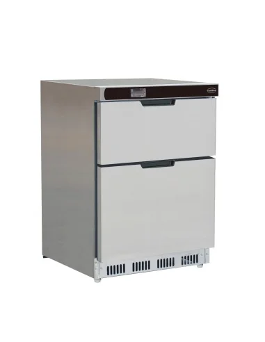RÉFRIGÉRATEUR EN ACIER INOX 2 TIROIRS