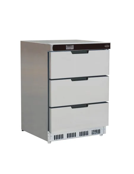 RÉFRIGÉRATEUR EN ACIER INOX 3 TIROIRS