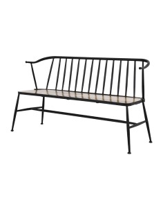 Banc à lattes Alma Bolero - Noir, robuste et rustique