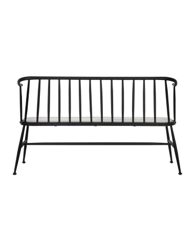 Banc à lattes Alma Bolero - Noir, robuste et rustique