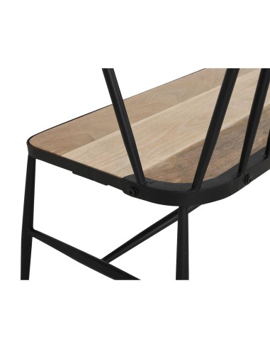 Banc à lattes Alma Bolero - Noir, robuste et rustique