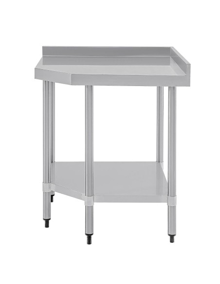 Table d'angle inox Vogue 600mm - gain de place