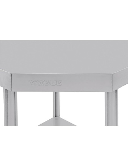 Table d'angle inox Vogue 600mm - gain de place