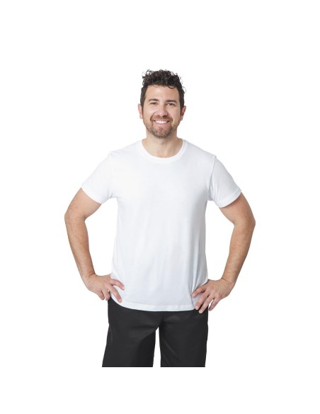 T-Shirt mixte blanc M - 100% coton - Sans Marque