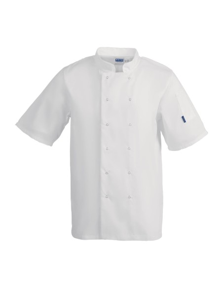 Veste de cuisine Whites Vegas mixte manches courtes blanche L