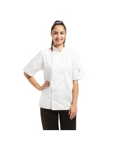Veste de cuisine Whites Vegas mixte manches courtes blanche L 2
