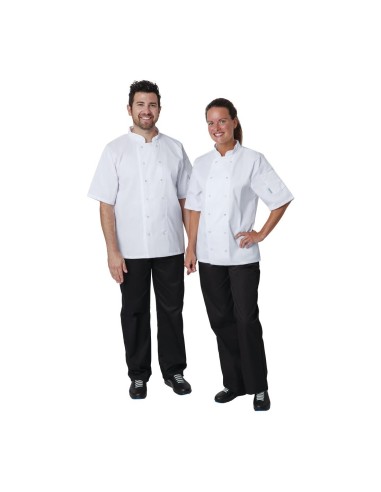 Veste de cuisine Whites Vegas mixte manches courtes blanche L